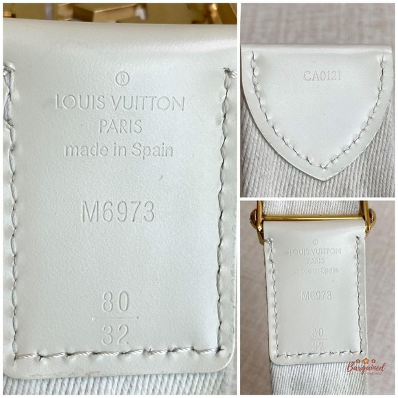 Authentic Louis Vuitton Off White Monogram Canvas Ceinture Fortune Belt 80/32 - Picture 7 of 12